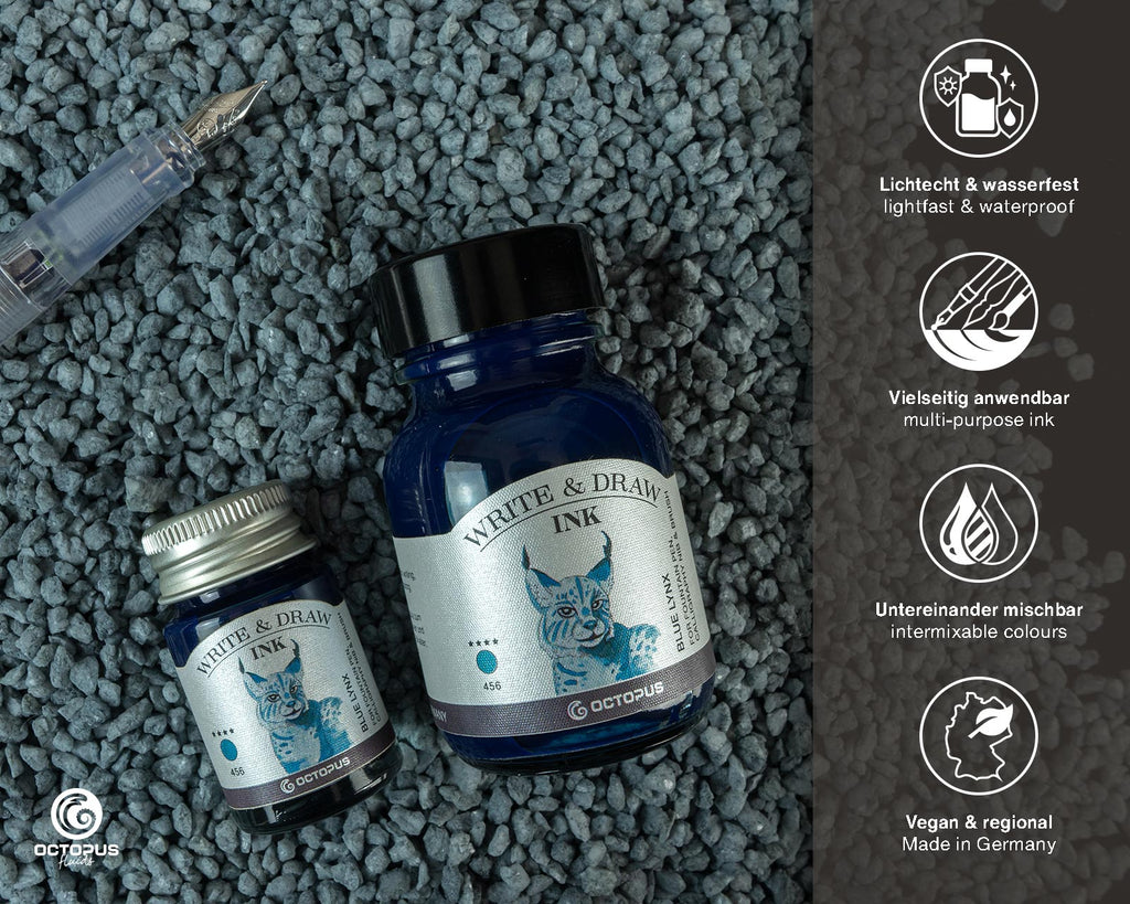 Encre pour Écrire et Dessiner Blue Lynx 10ml Octopus