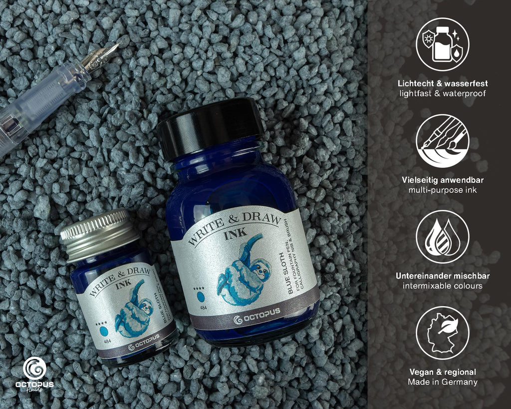 Encre pour Écrire et Dessiner Blue Sloth 10ml Octopus