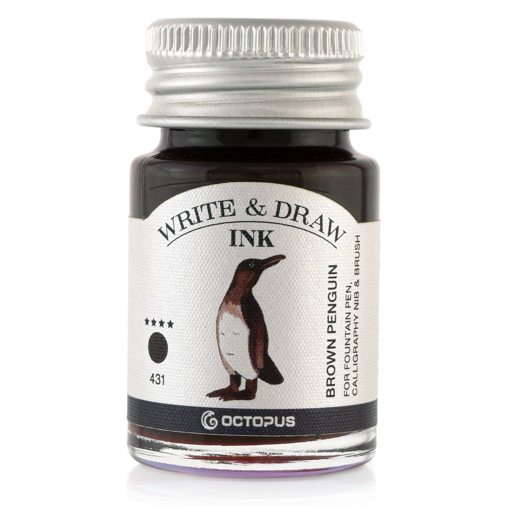 Encre pour Écrire et Dessiner Brown Penguin 10ml Octopus