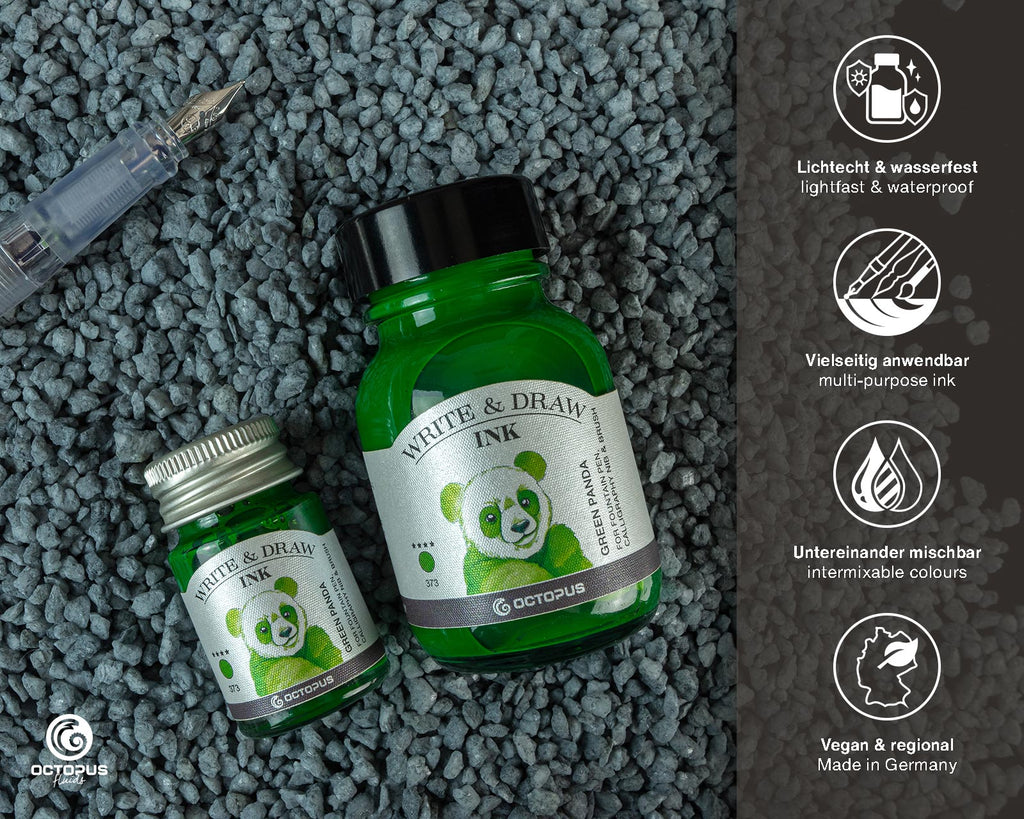 Encre pour Écrire et Dessiner Green Panda 10ml Octopus