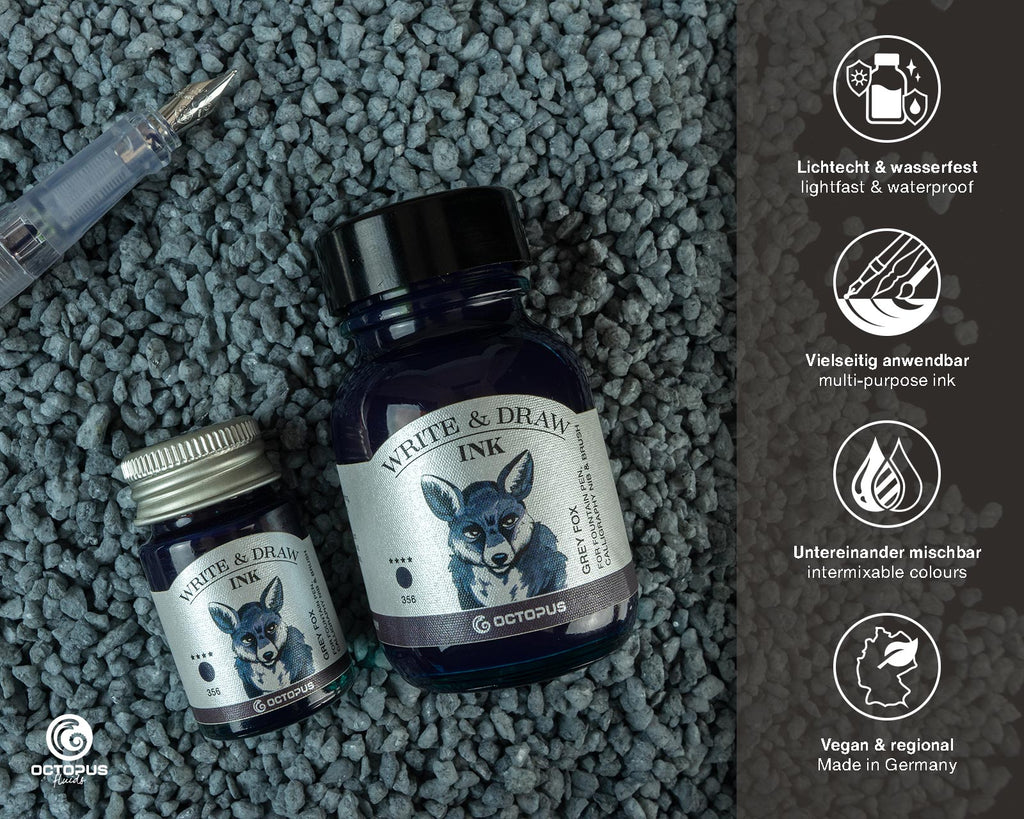Encre pour Écrire et Dessiner Grey Fox 10ml Octopus