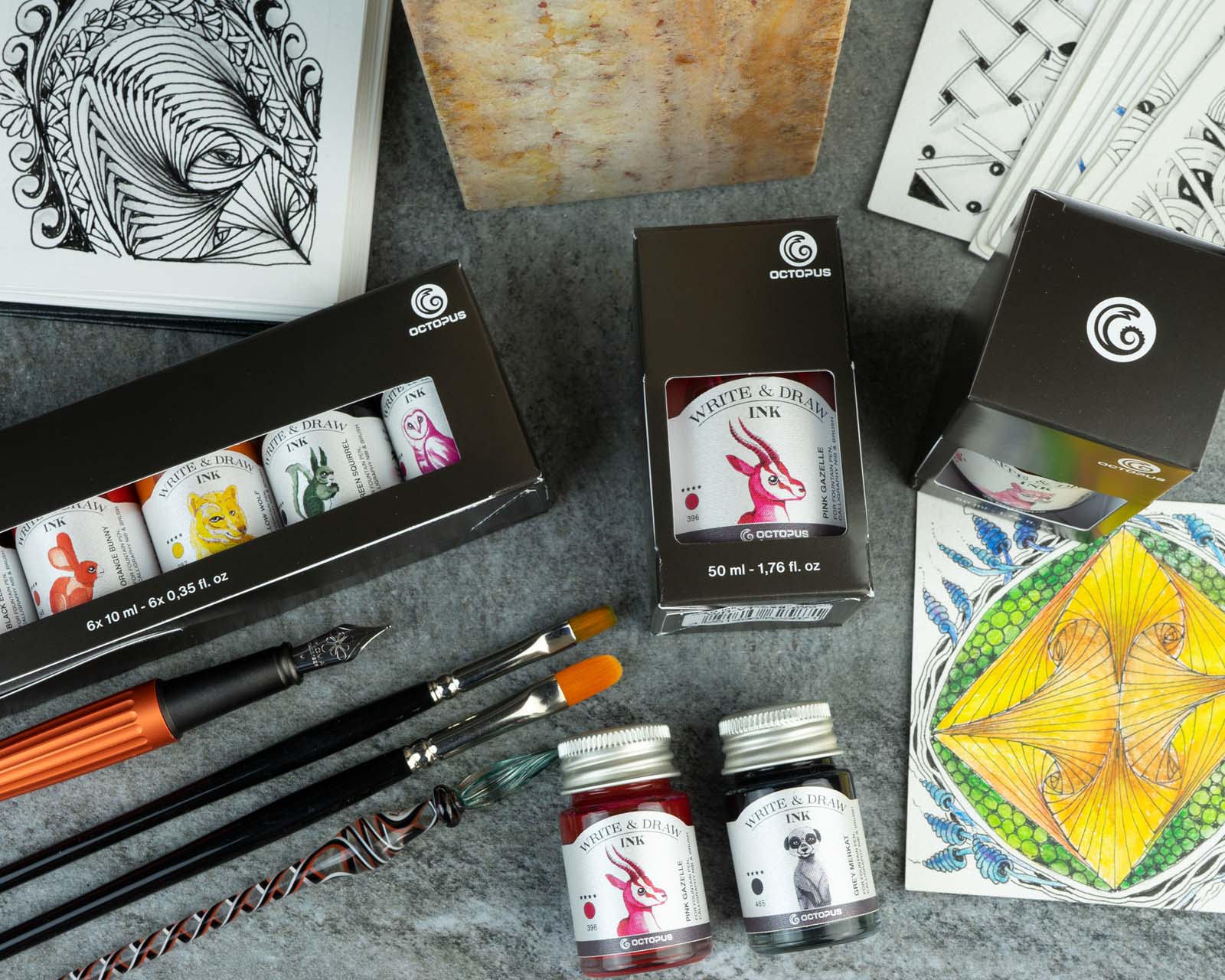 Encre pour Écrire et Dessiner Grey Frog 10ml Octopus