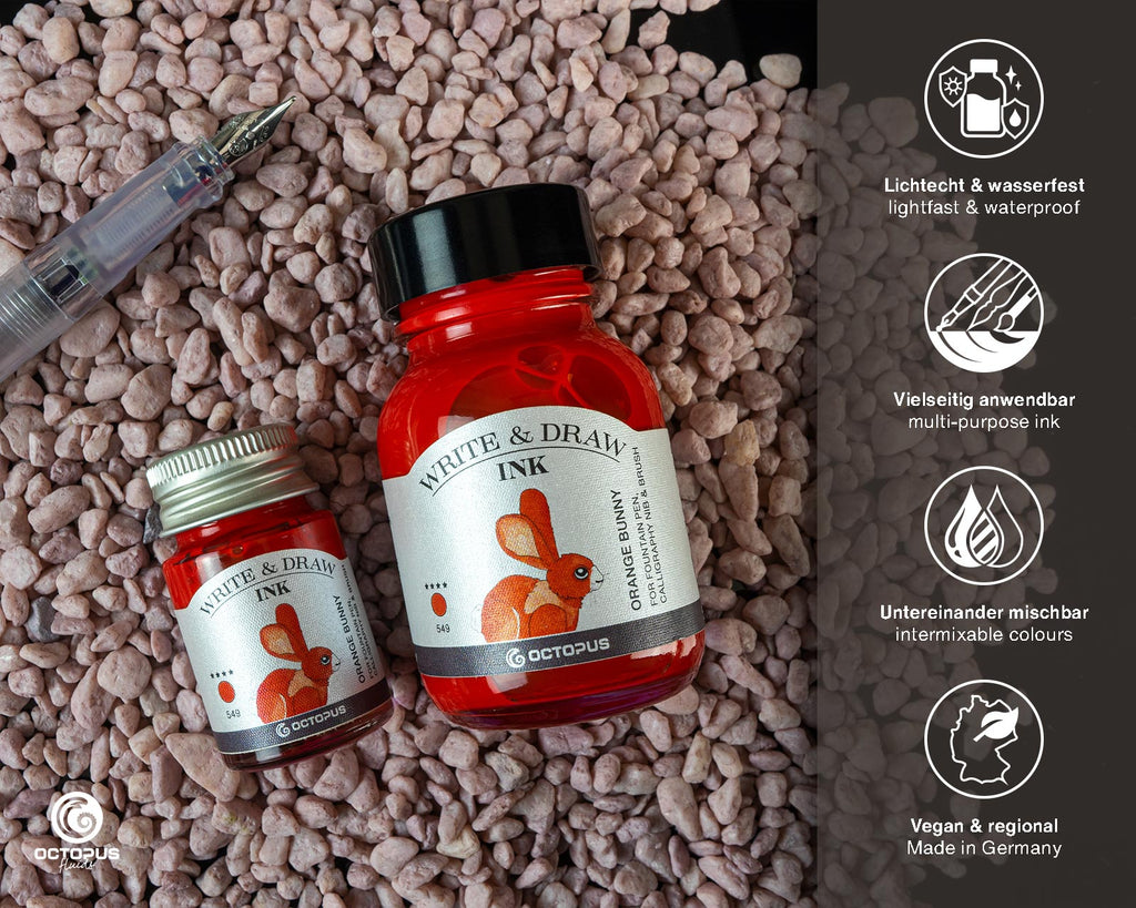 Encre pour Écrire et Dessiner Orange Bunny 10ml Octopus
