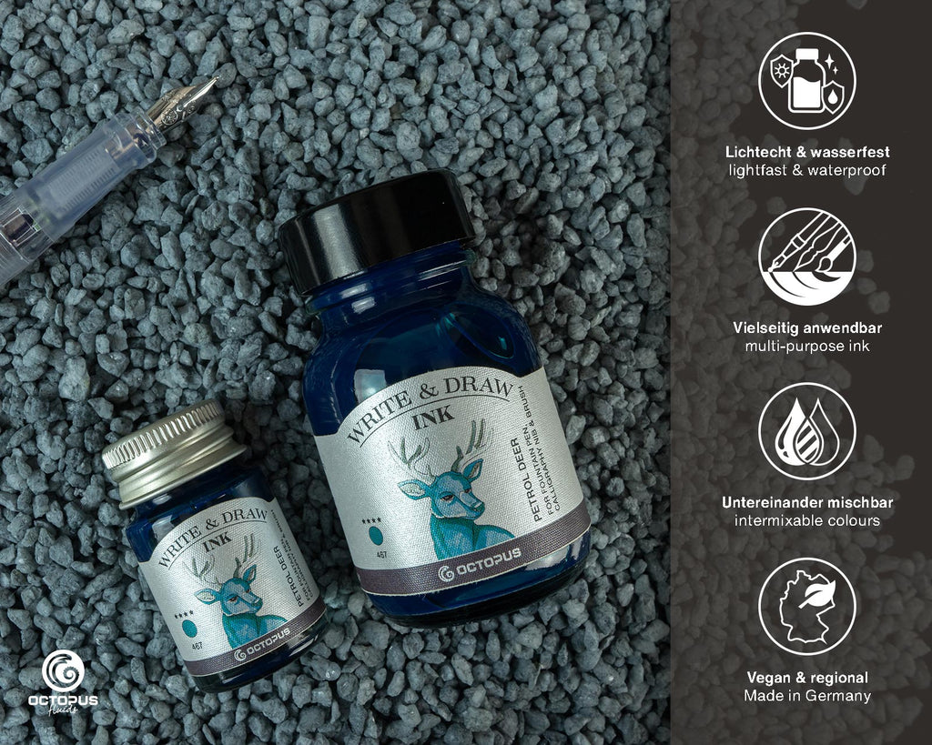 Encre pour Écrire et Dessiner Petrol Deer 10ml Octopus