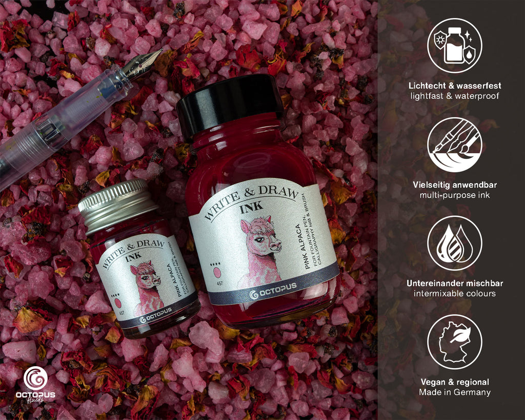 Encre pour Écrire et Dessiner Pink Alpaca 10ml Octopus