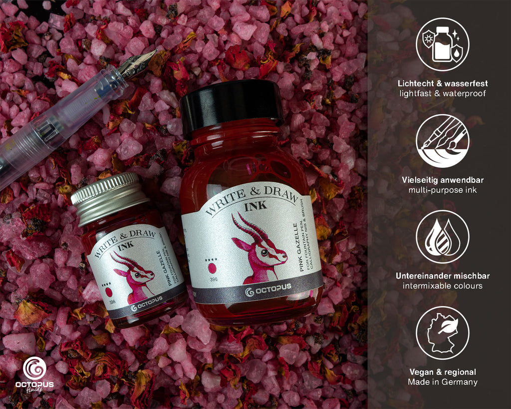 Encre pour Écrire et Dessiner Pink Gazelle 10ml Octopus