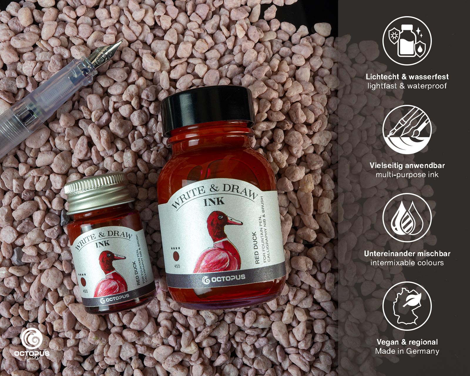 Encre pour Écrire et Dessiner Red Duck 10ml Octopus