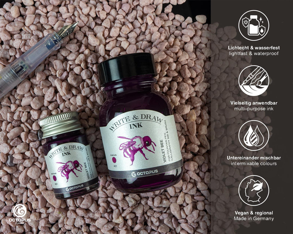 Encre pour Écrire et Dessiner Violet Bee 10ml Octopus