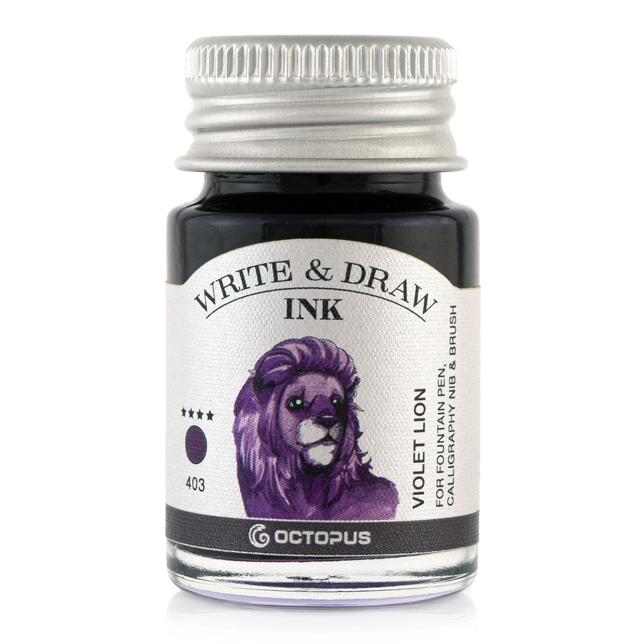 Encre pour Écrire et Dessiner Violet Lion 10ml Octopus