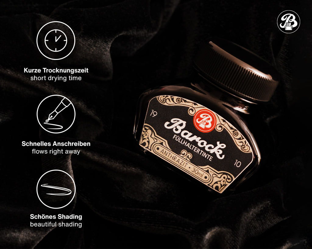 Encre pour Stylo Plume Barock 1910 Anthrazit 30ml Octopus