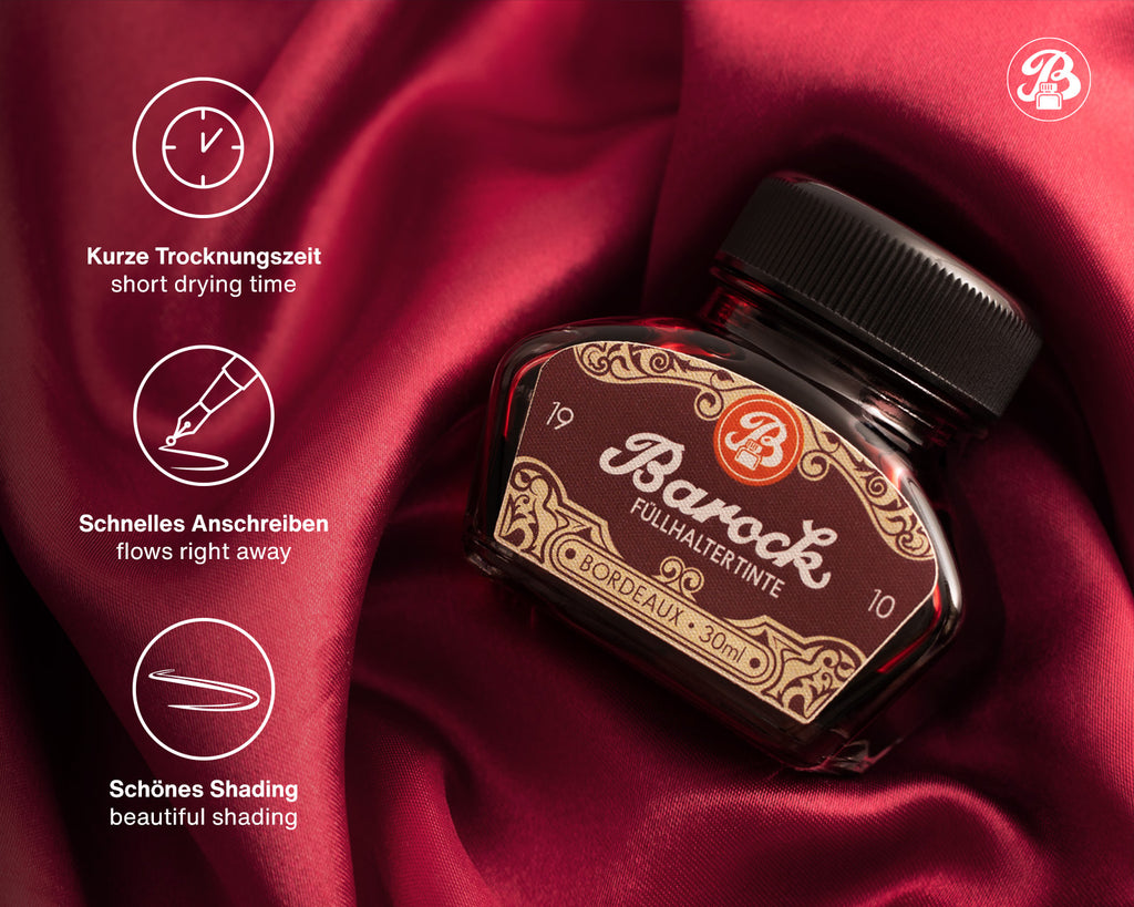 Encre pour Stylo Plume Barock 1910 Bordeaux 30ml Octopus