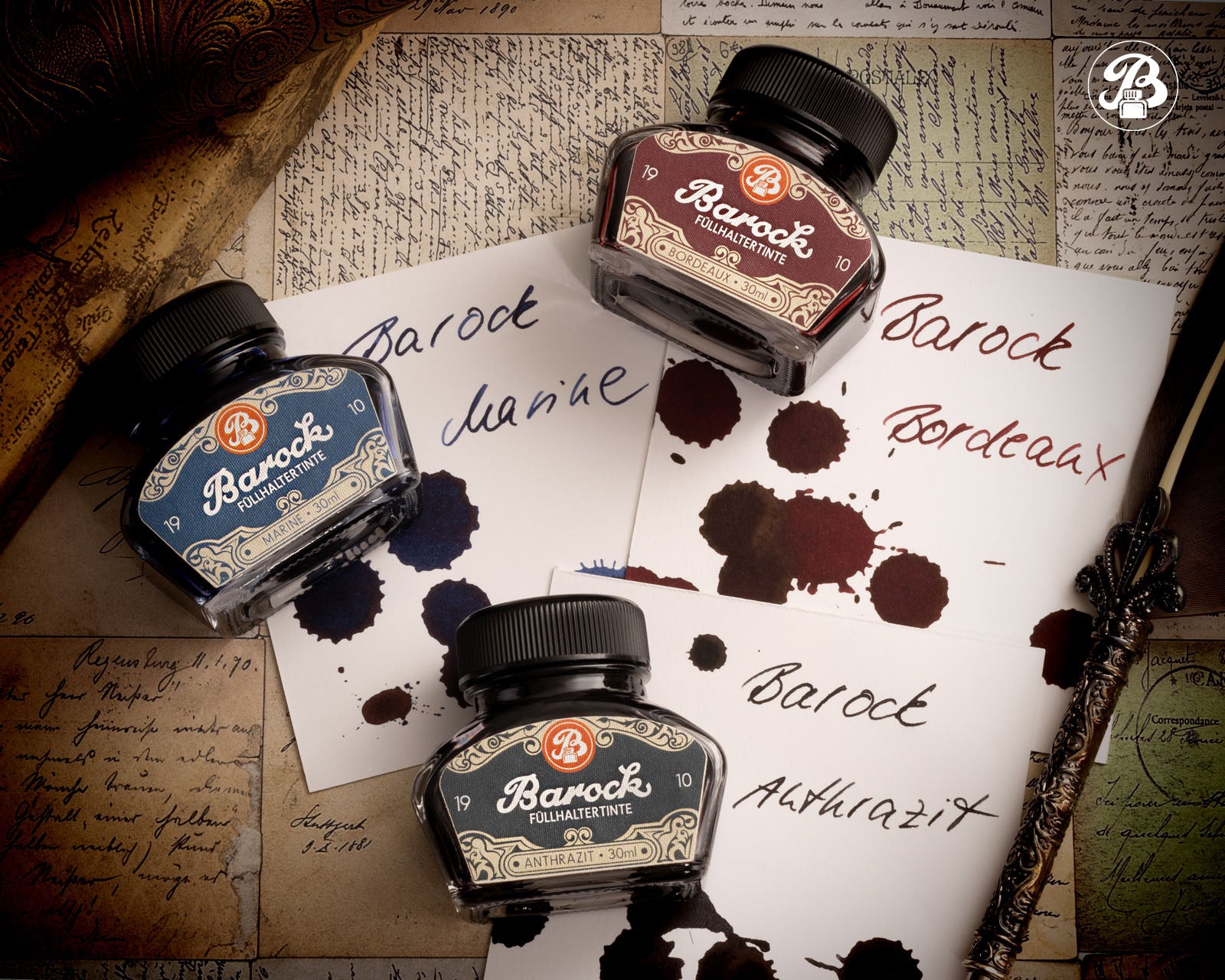 Encre pour Stylo Plume Barock 1910 Bordeaux 30ml Octopus