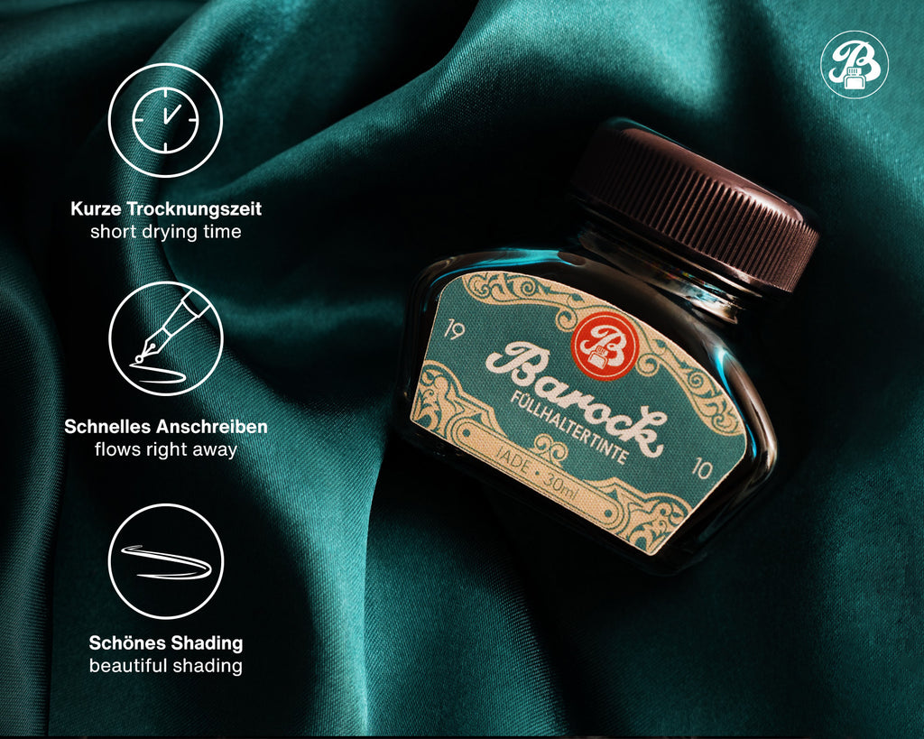 Encre pour Stylo Plume Barock 1910 Jade 30ml Octopus