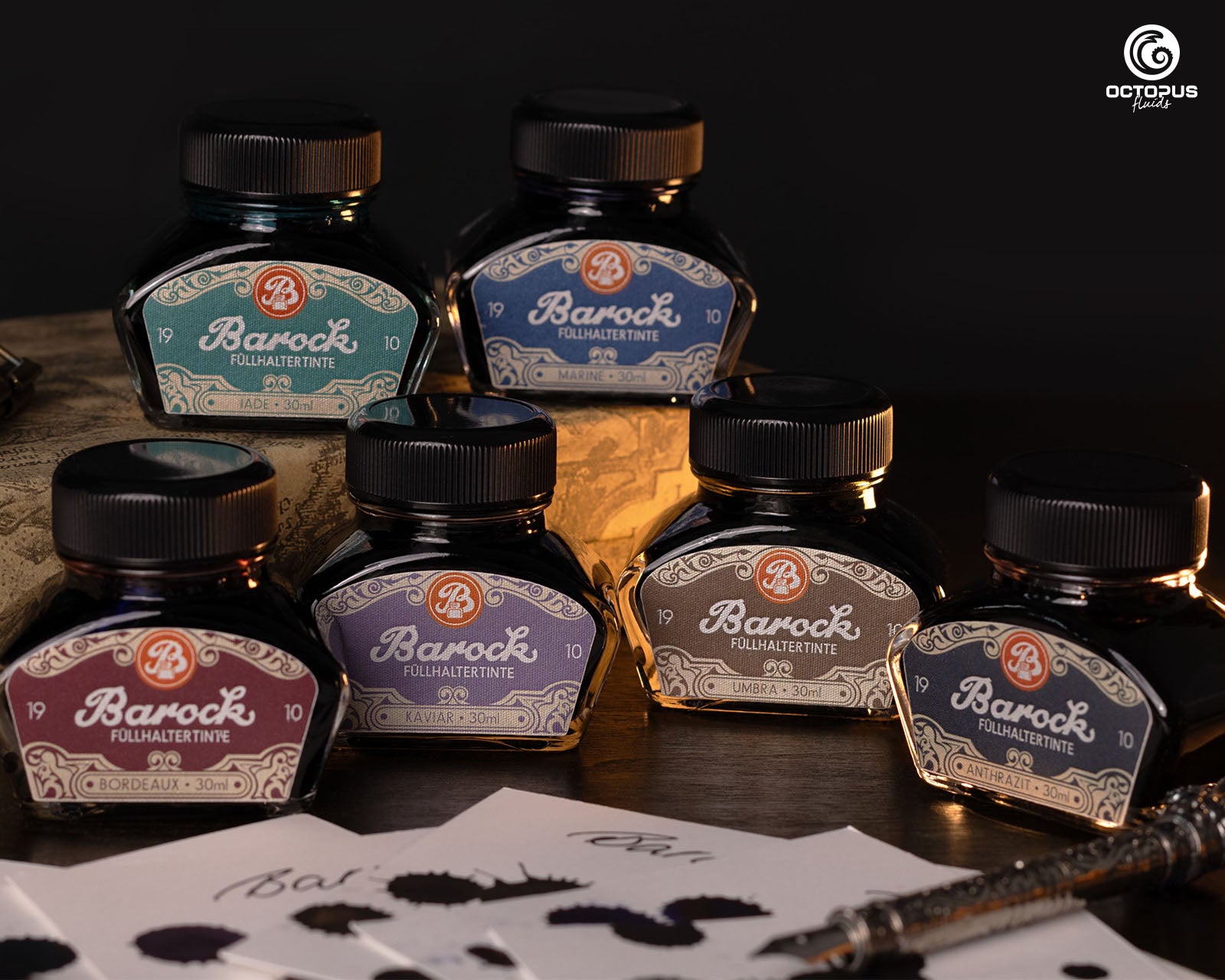 Encre pour Stylo Plume Barock 1910 Jade 30ml Octopus