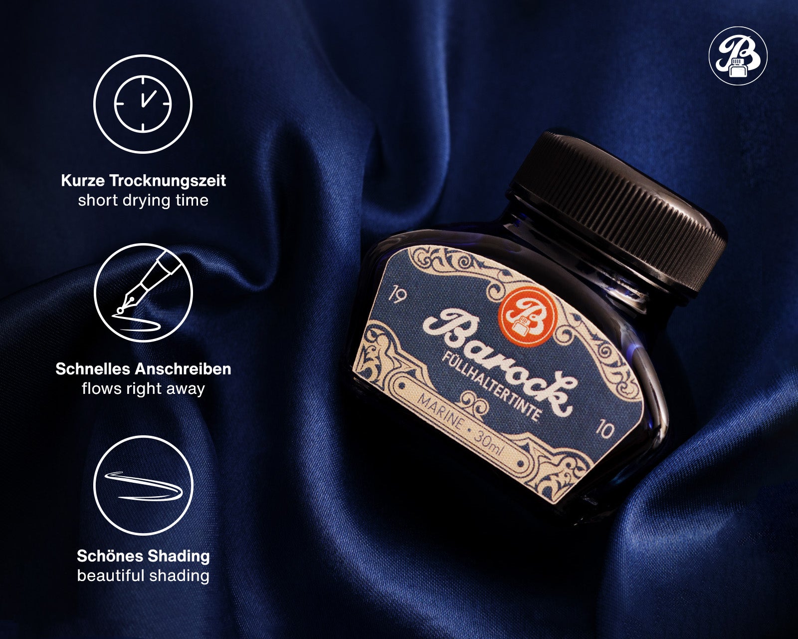 Encre pour Stylo Plume Barock 1910 Marine 30ml Octopus