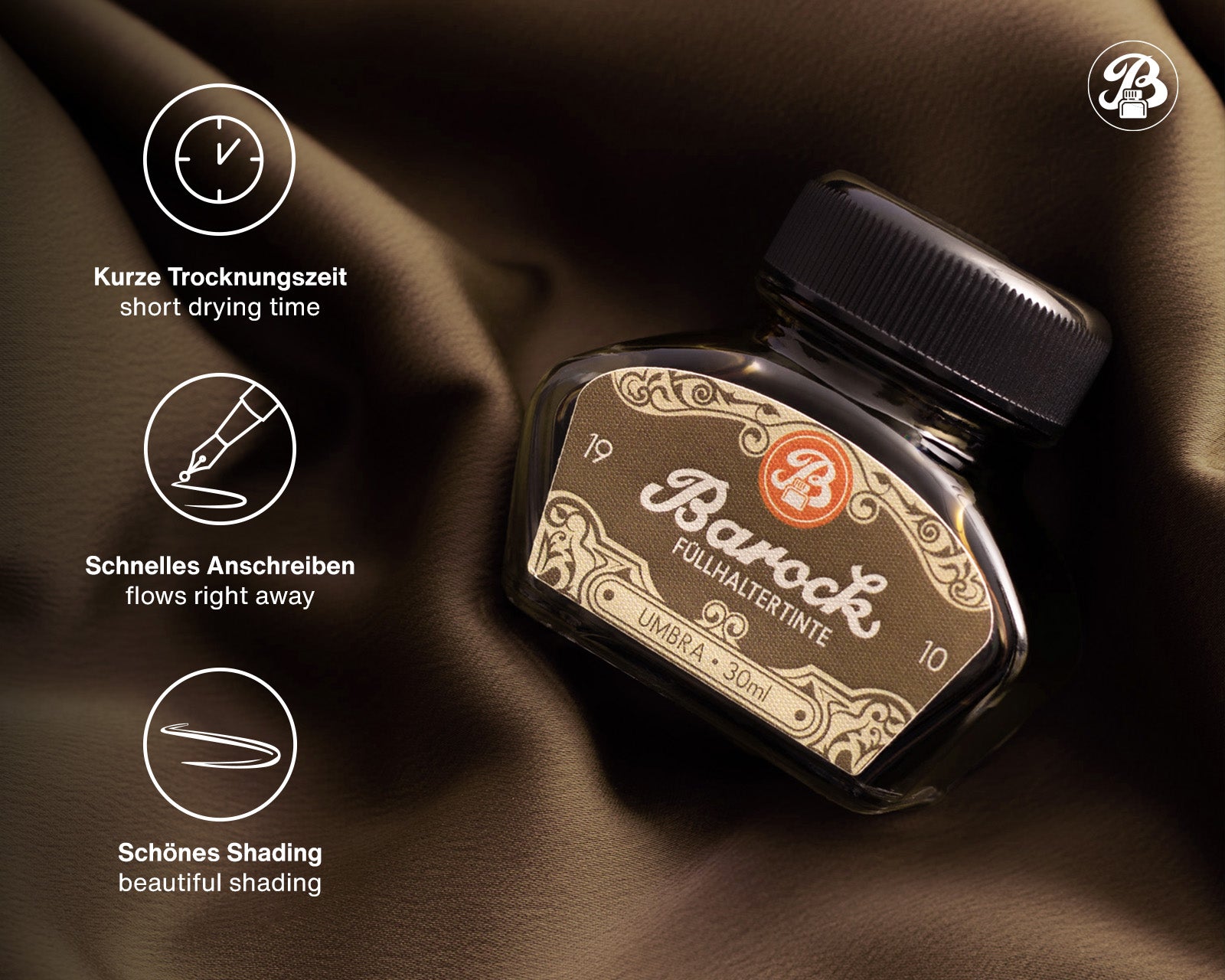 Encre pour Stylo Plume Barock 1910 Umbra 30ml Octopus
