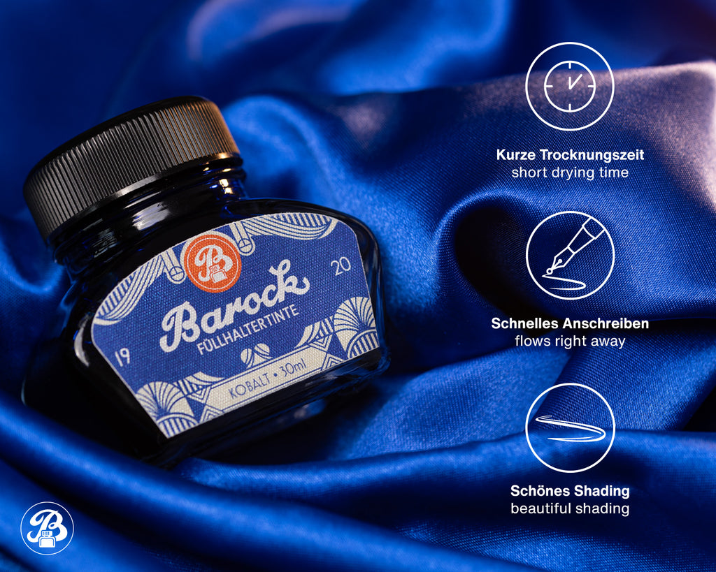 Encre pour Stylo Plume Barock 1920 Kobalt 30ml Octopus