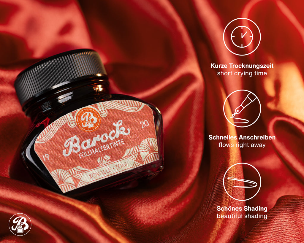 Encre pour Stylo Plume Barock 1920 Koralle 30ml Octopus