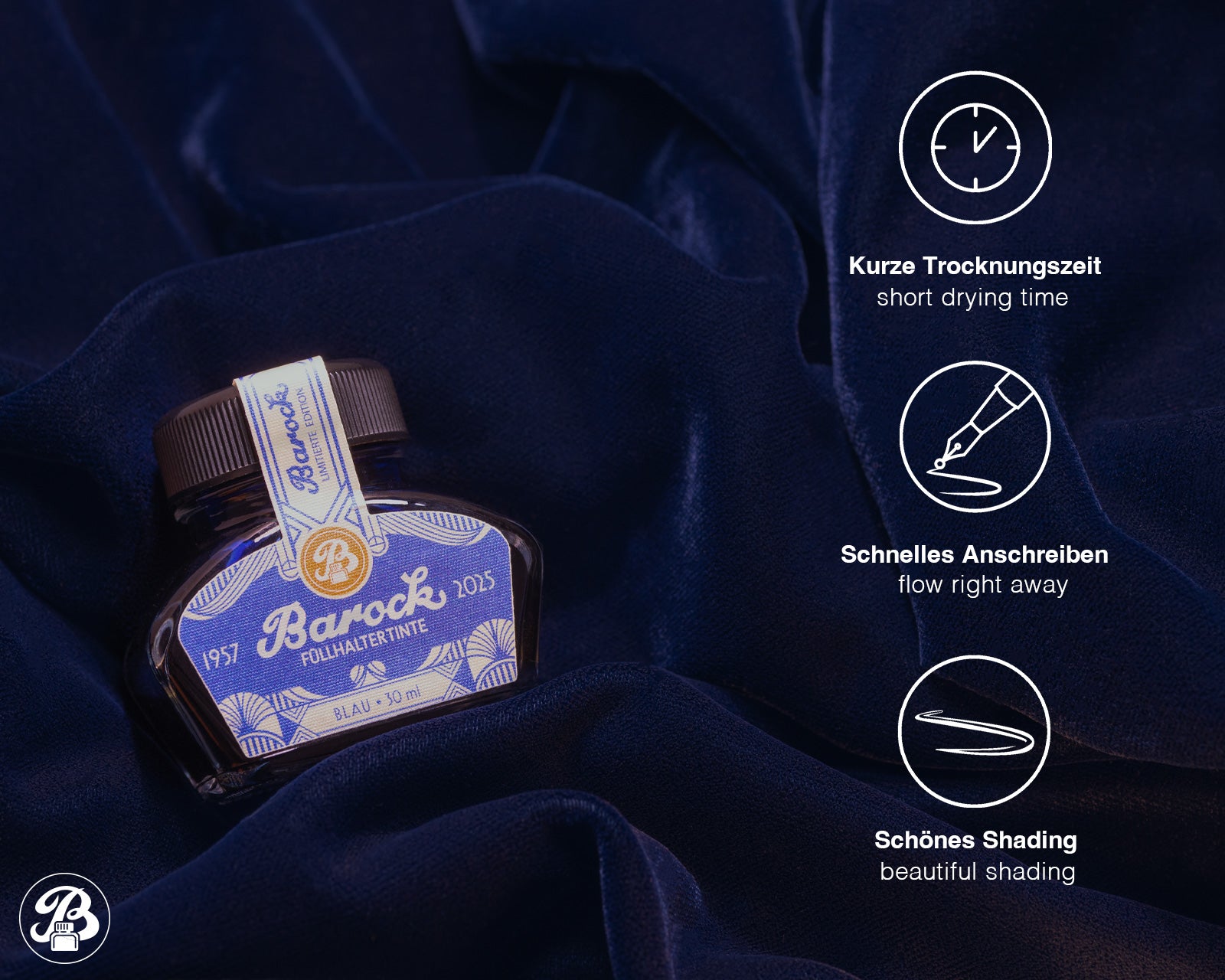 Encre pour Stylo Plume Barock Blue Limited Edition 2025 30ml Octopus