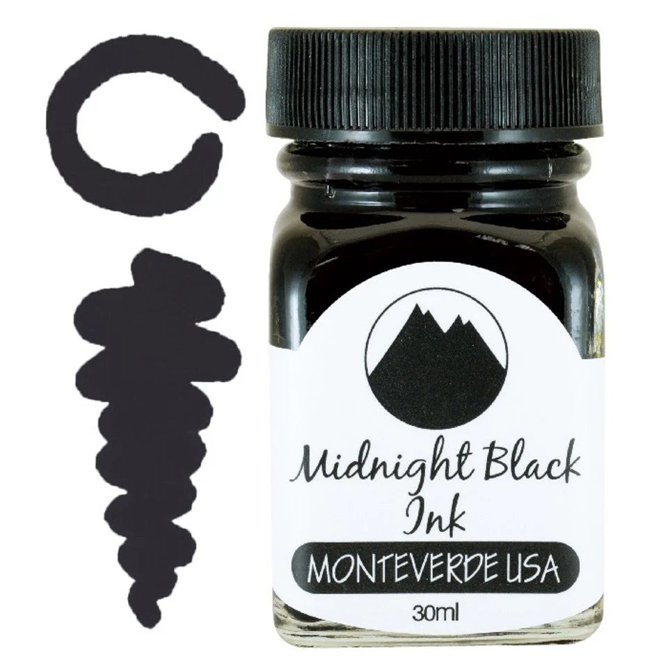 Encre pour Stylo Plume Midnight Black 30ml Monteverde USA