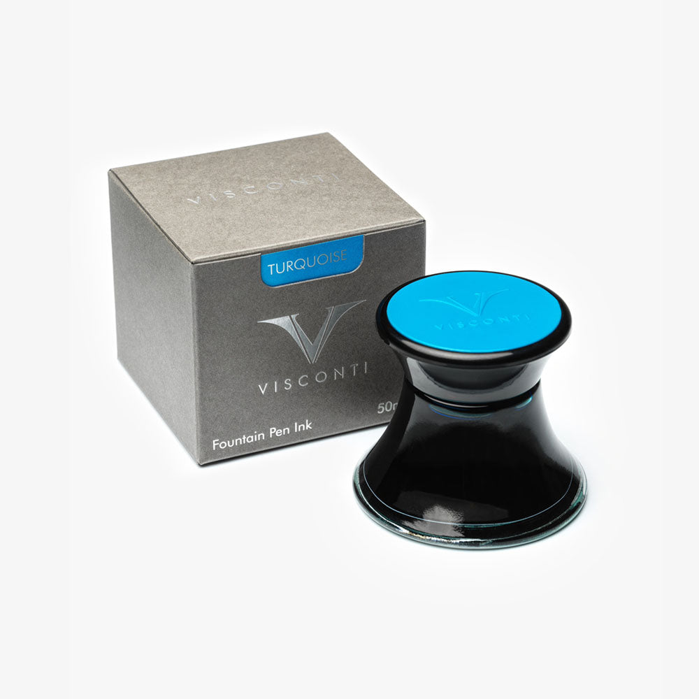 Encre pour Stylos-Plume en Verre Turquoise 50ml Visconti