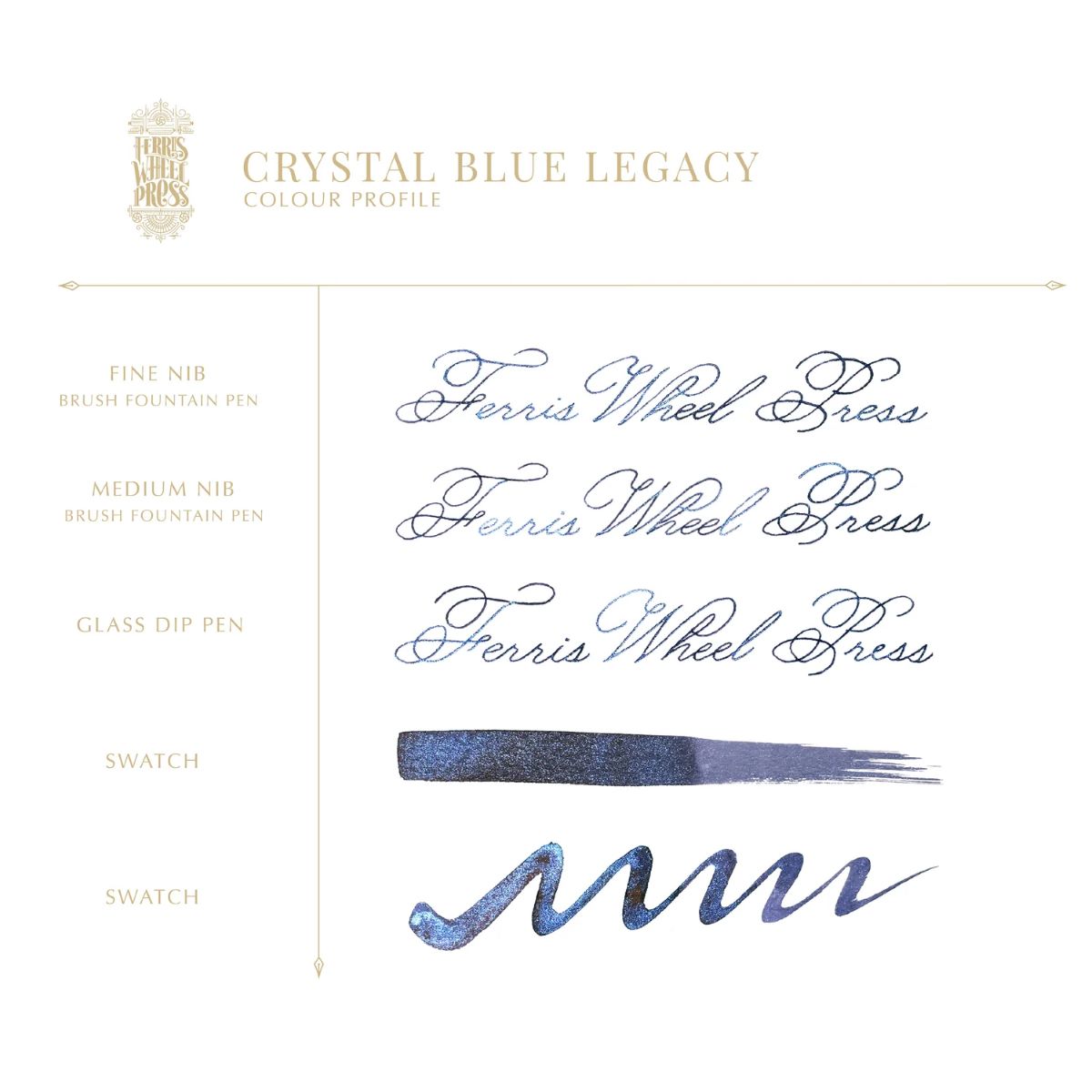 Encres pour Stylos-Plume Crystal Blue Legacy 38ml Ferris Wheel Press