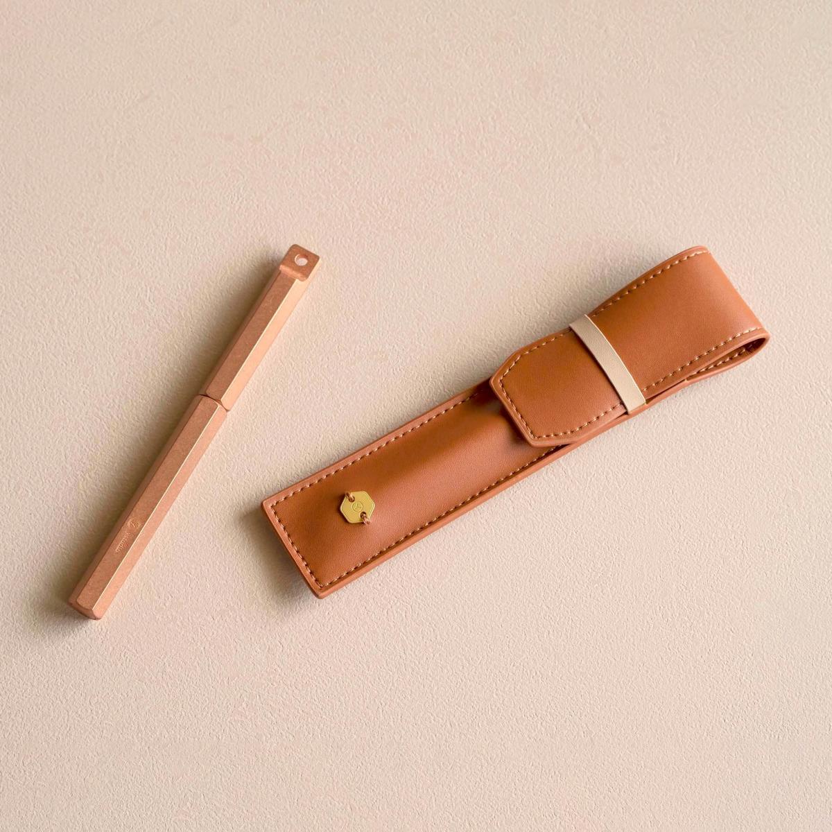 Étui pour 1 Stylo Classic Reflect Caramel YStudio