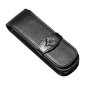 Étui pour 2 Stylos en Cuir "Logo Fleur" Noir Diplomat