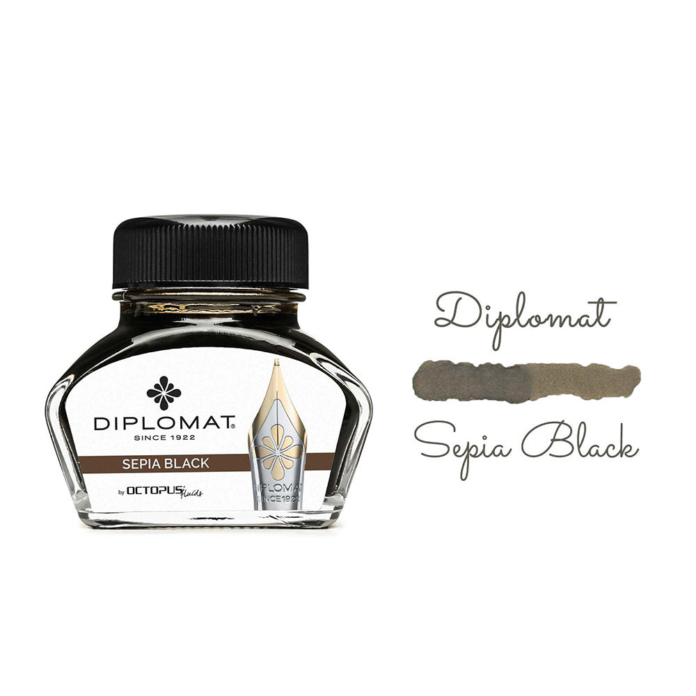 Encre pour Stylos-Plume Noir Sépia Diplomat