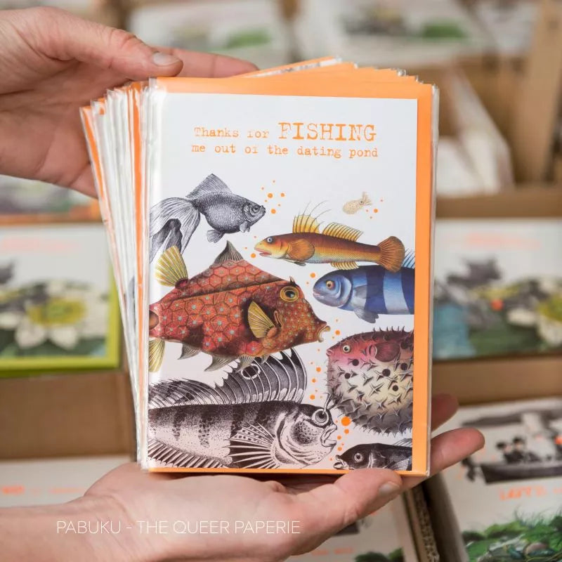 Carte de Vœux Fish Dating Pond Pabuku