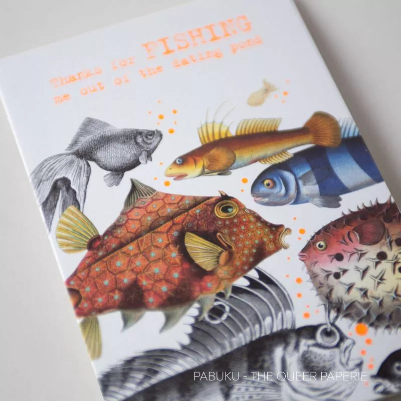 Carte de Vœux Fish Dating Pond Pabuku