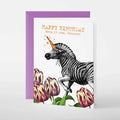 Carte de Vœux Birthday Unicorn Zebra Pabuku