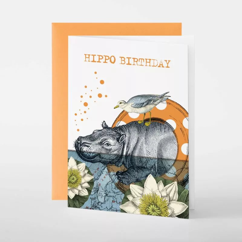 Carte de Vœux Hippo Birthday Pabuku