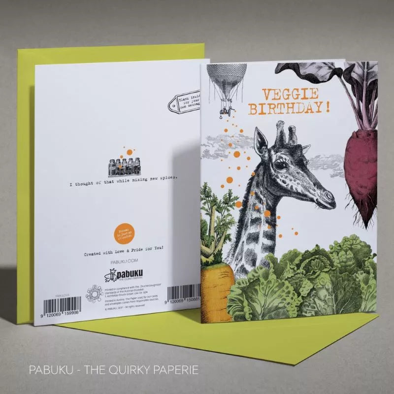 Carte de Vœux Veggie Birthday Pabuku