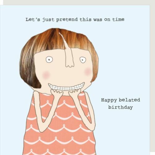 Carte postale d'anniversaire Belated Rosie Made a Thing