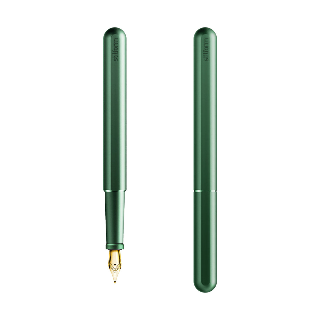 Stylo-Plume INK Aluminium Aurora Green Plume Or 14 Carats Stilform