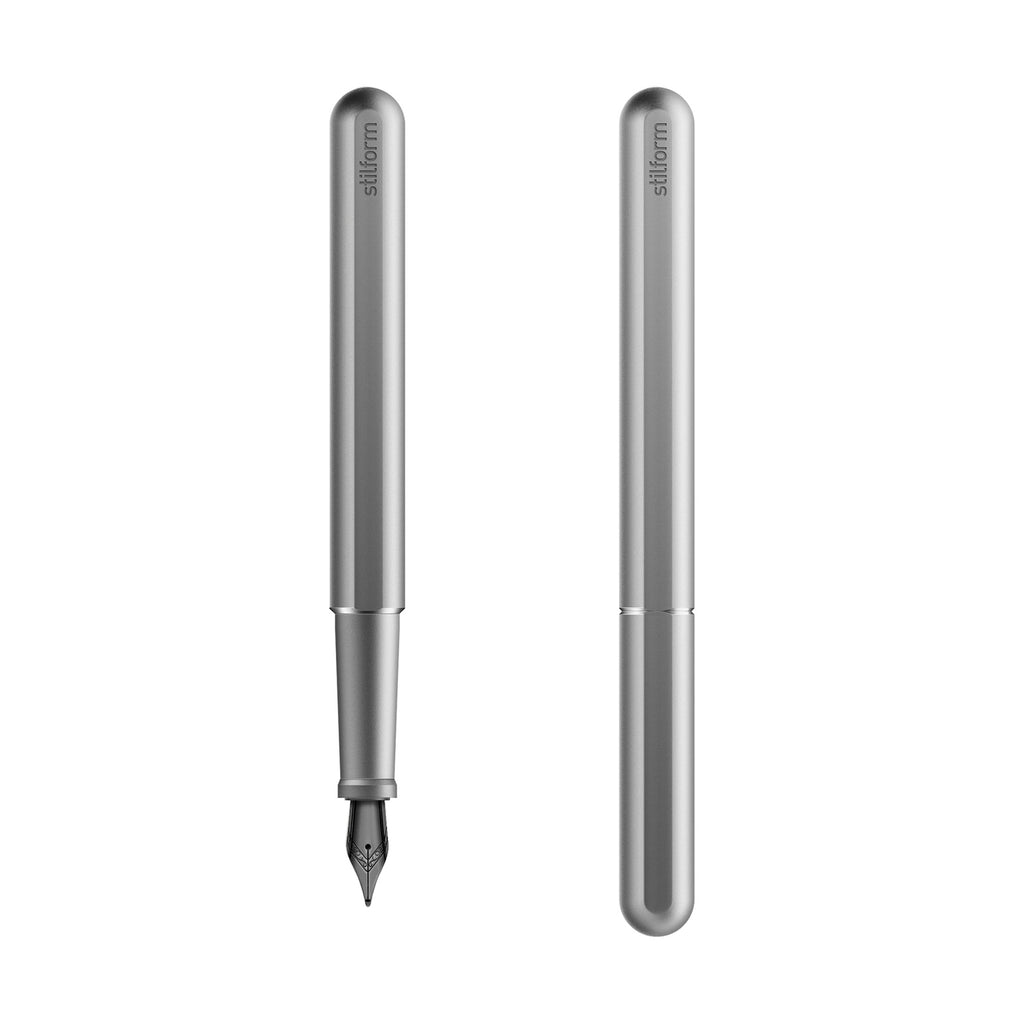 Stylo-Plume INK Aluminium Comet Grey Plume Acier Noir Stilform