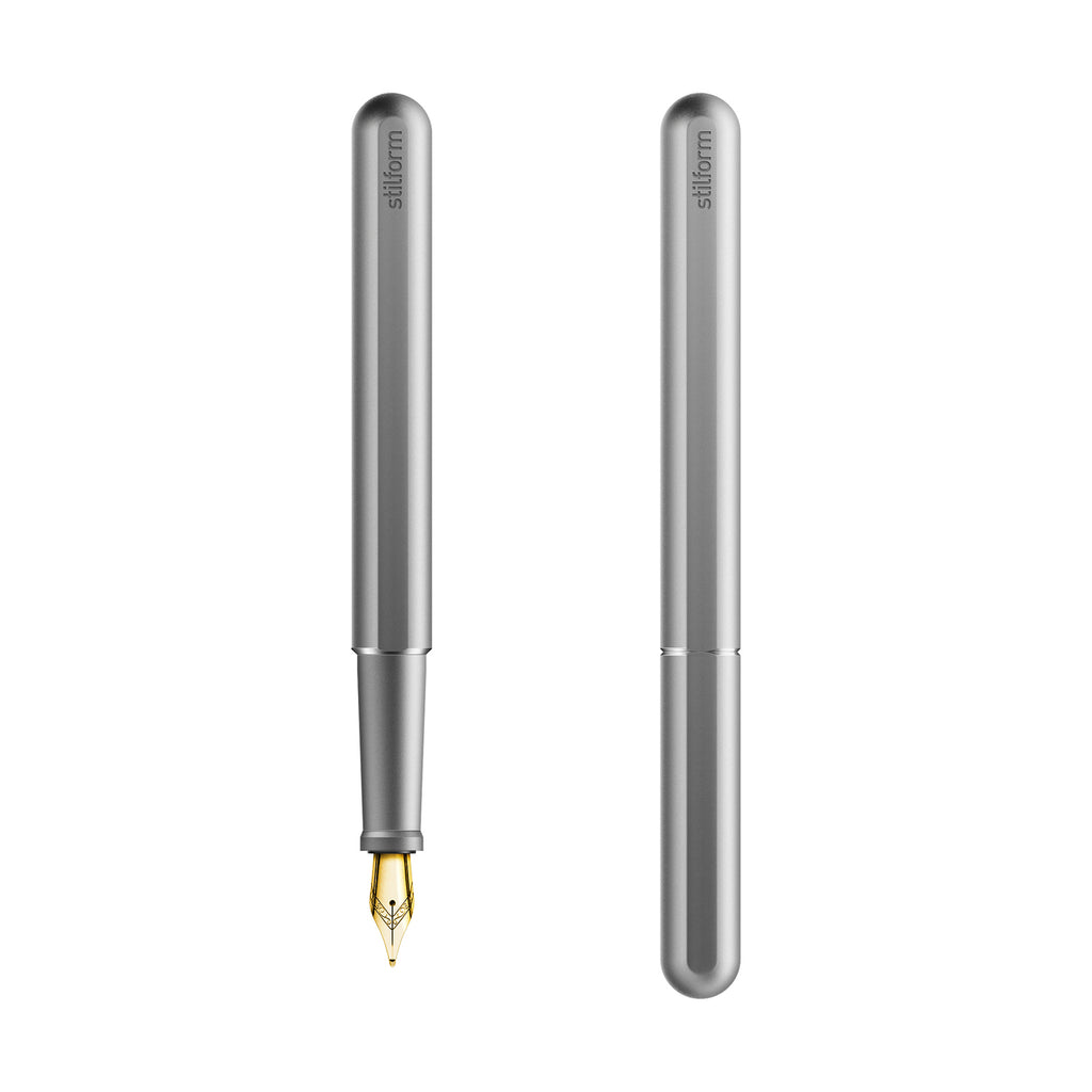 Stylo Grey Stylo-Plume INK Aluminium Comet Grey Plume Or 14 Carats Stilform ...