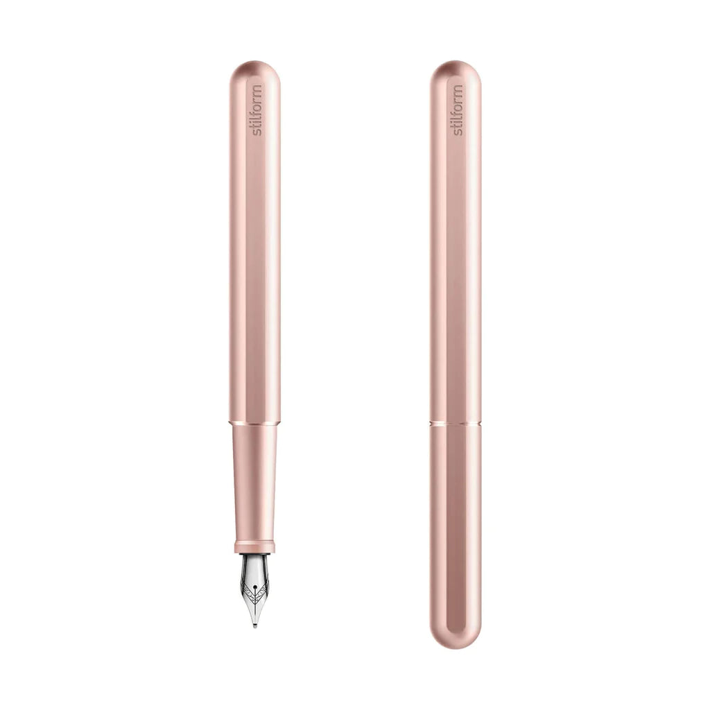 Stylo-Plume INK Aluminium Rose Moon Plume Acier Argent Stilform