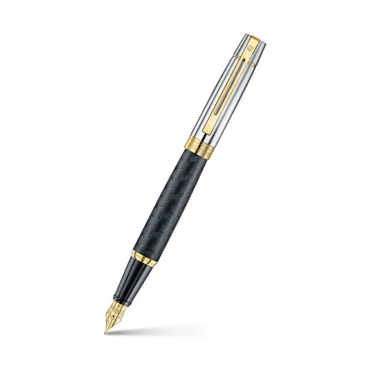 Stylo Plume 300 Noir Capuchon Chrome & Doré M Sheaffer