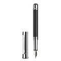 Stylo-Plume Design 04 Noir Platine Guilloché Carreaux F Otto Hutt