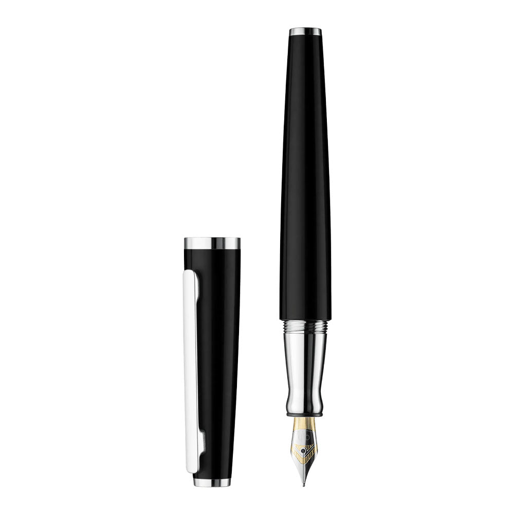Stylo-Plume Design 06 Noir Platine Brillant M Otto Hutt