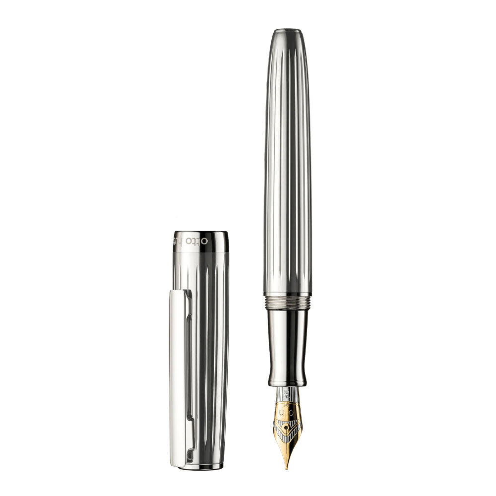 Stylo-Plume Design 07 Argent Guilloché 18 Carats F Otto Hutt