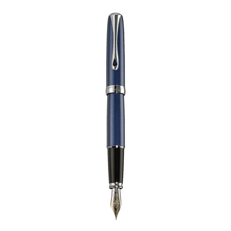Stylo-Plume Excellence A2 Bleu Nuit/Chrome 14 Carats Diplomat