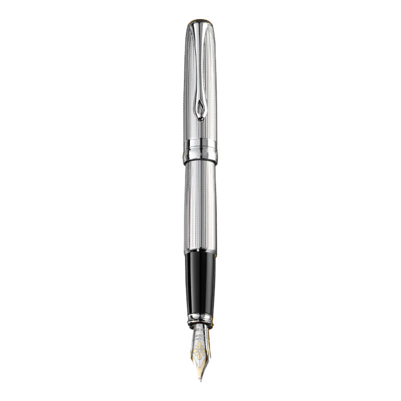 Stylo-Plume Exellence A2 Guilloché Chrome 14 Carats Diplomat