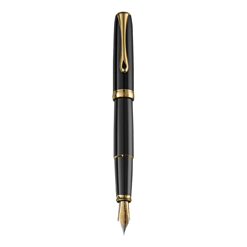 Stylo-Plume Excellence A2 Noir/ Or Laqué 14 Carats Diplomat