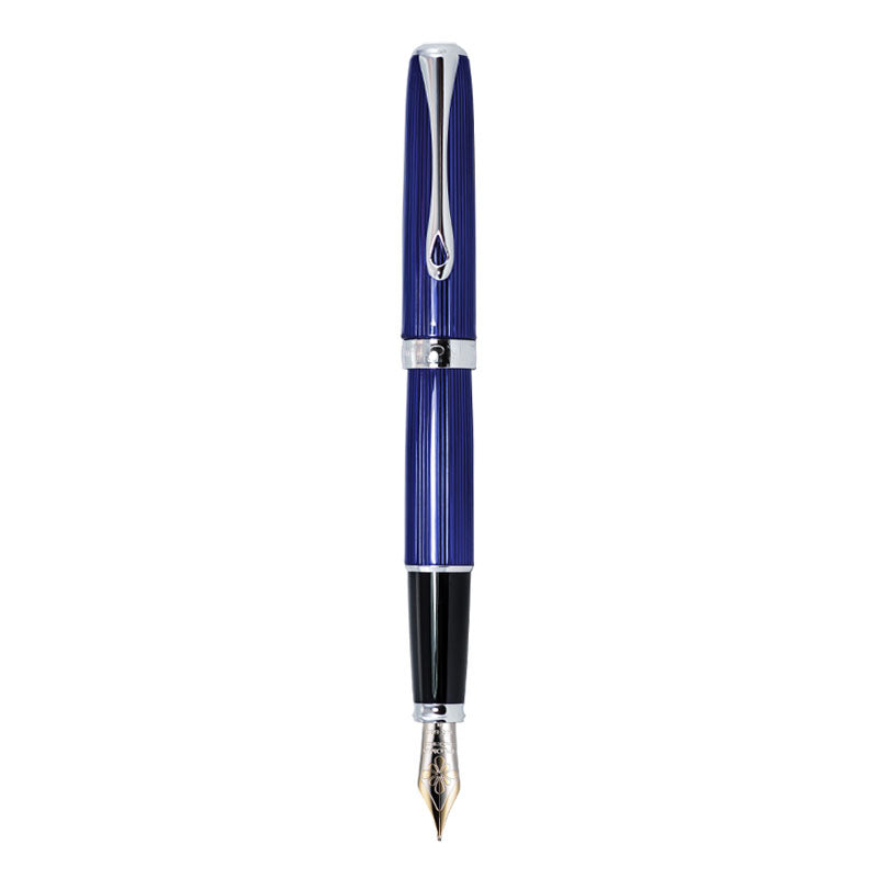 Stylo-Plume Excellence A2 Skyline Bleu/Chrome 14 Carats Diplomat