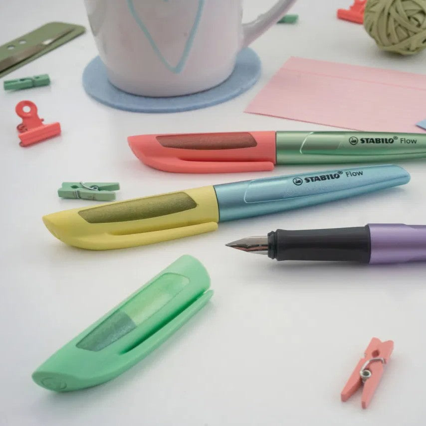 Stylo-Plume Flow Cosmetic Jaune/Bleu M Stabilo