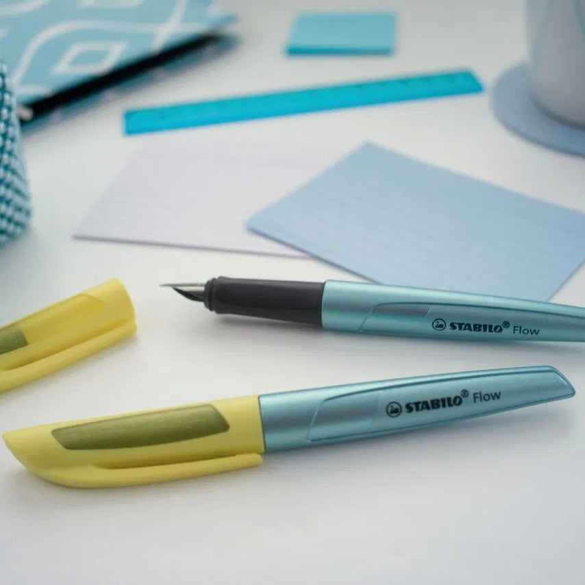 Stylo-Plume Flow Cosmetic Jaune/Bleu M Stabilo