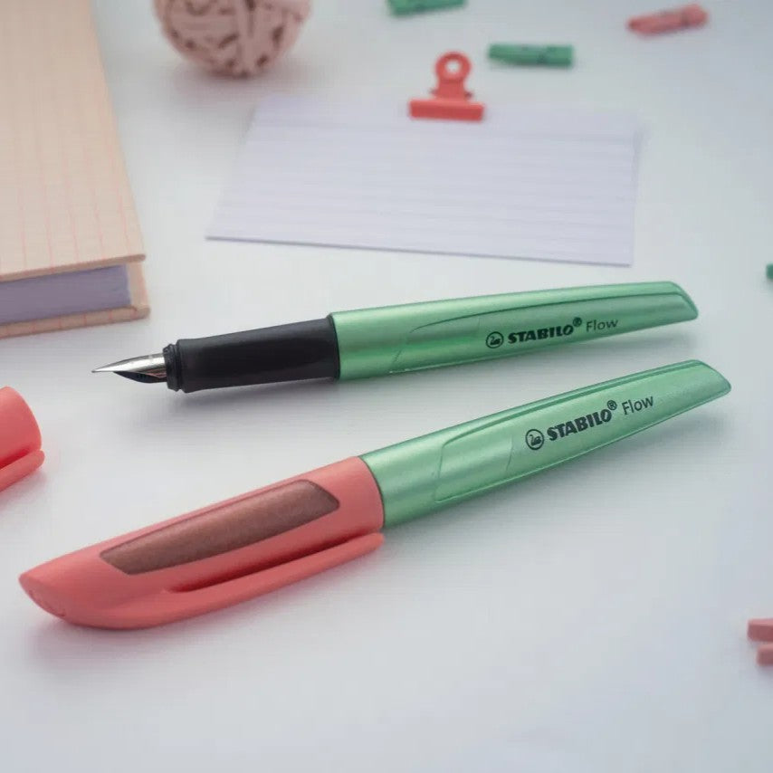 Stylo-Plume Flow Cosmetic Rose/Vert M Stabilo